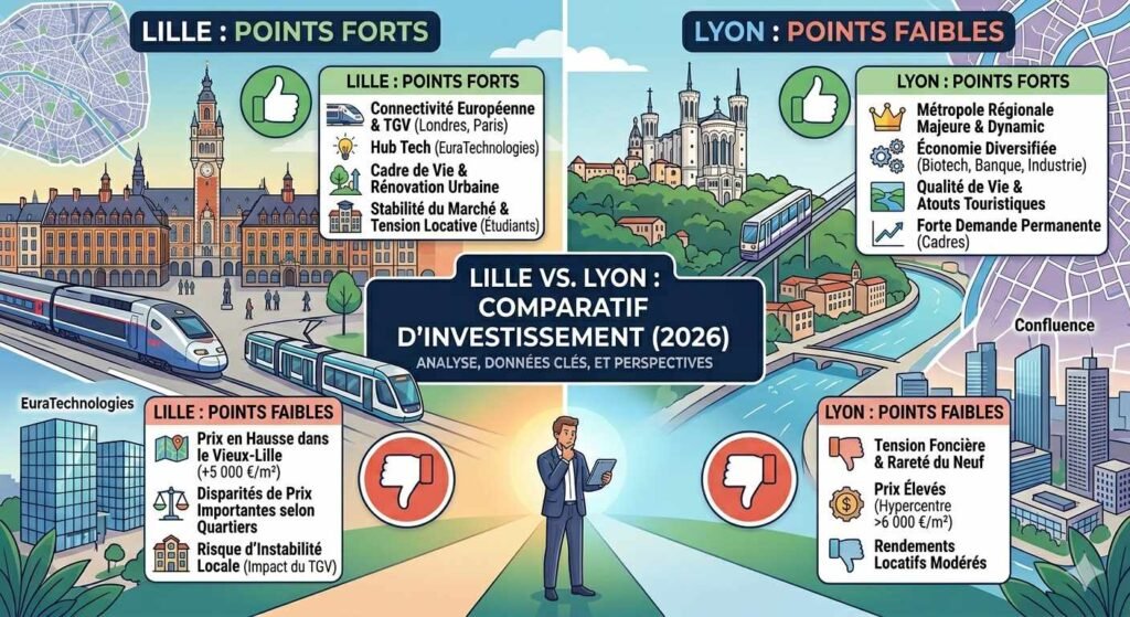 Investir à Lille ou à Lyonn en 2026